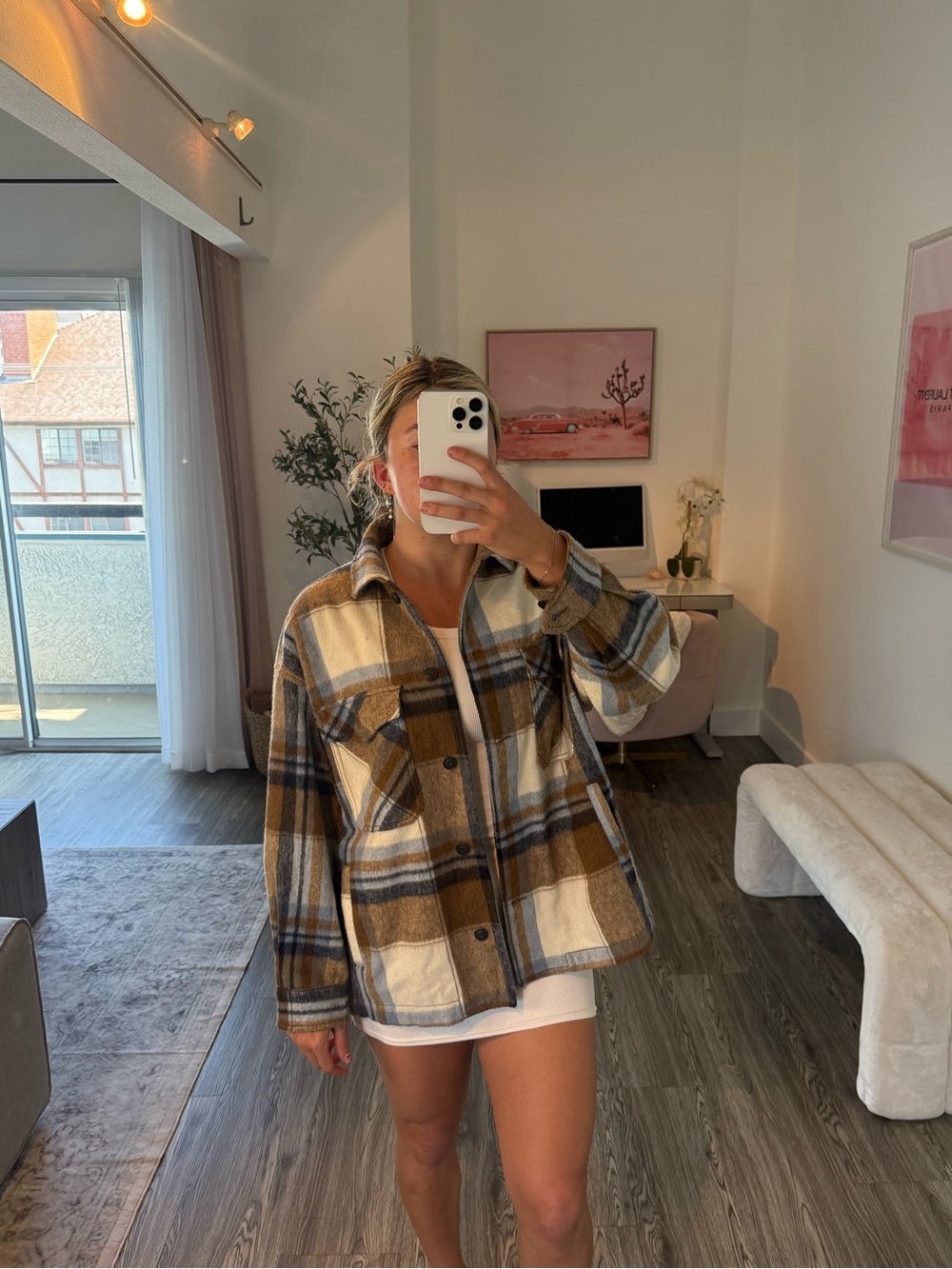 Zara Plaid Flannel Shirt Jacket